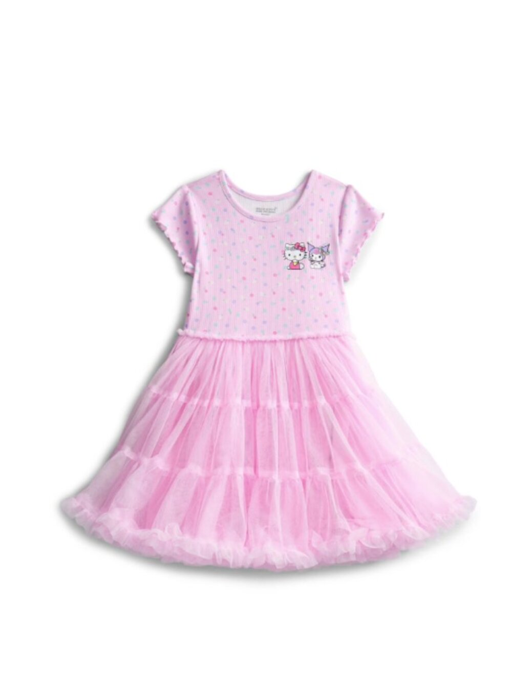 Hello Kitty Girls Graphic Tutu Dress Short Sleeve Pink Size Medium